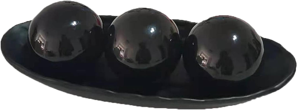Home Decor Tray and Orbs Balls Set of 3,Ideal Gift for Weddings Special Occasions and for Decorative Accents