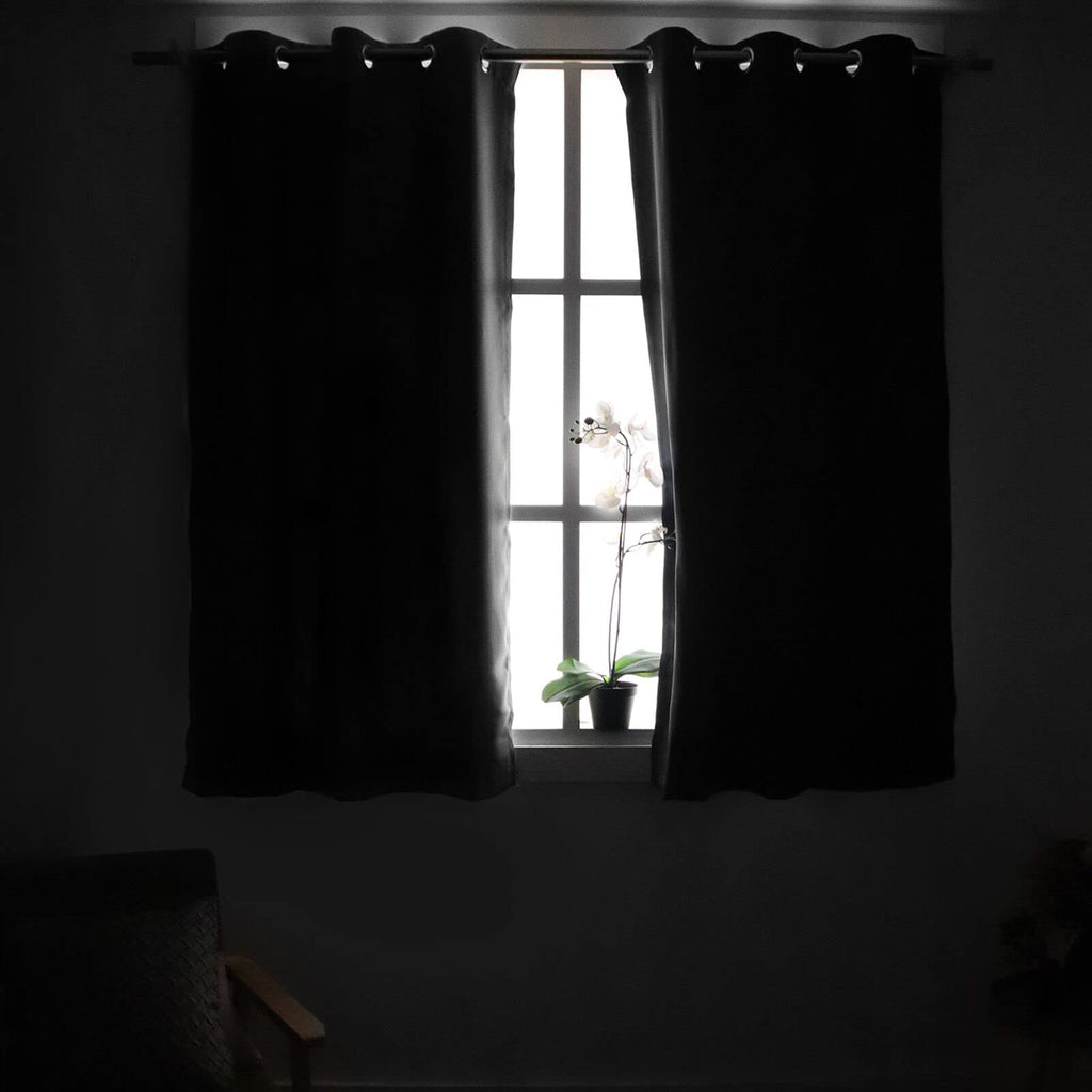 Short Blackout Curtains 54 Inch Length - Thermal Insulated Drapes with Grommet Room Darkening Living Room Windows