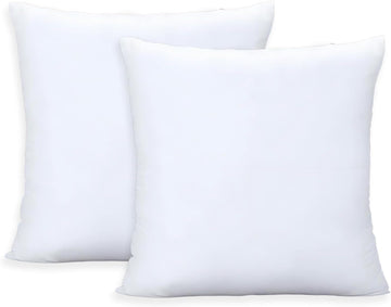 Throw Pillows Insert, White 22x22 in Pillow Inserts with 100% Cotton Cover,Bed and Couch Decorative Stuffer - Set of 2