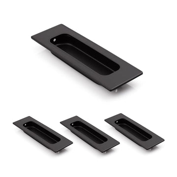 4 Pack 120mm Flush Sliding Closet Door Pulls, Recessed Finger Pulls for Sliding Barn Bypass Door Handles, Cabinet