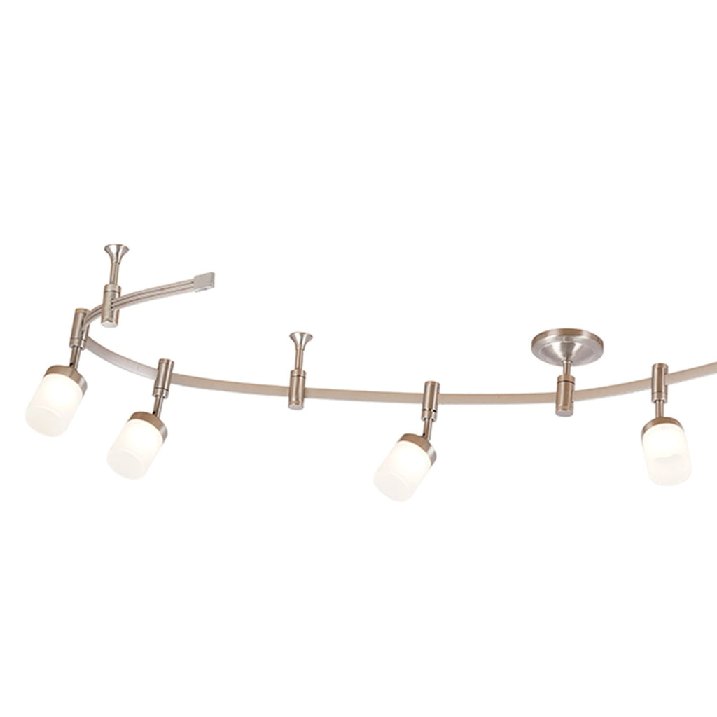 000 Transitional 6-Light Integrated LED Flex Track Ceiling Light, 96", Brushed Nickel