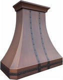 Copper Island Mount Range Hood LED Lights, Baffle Filters