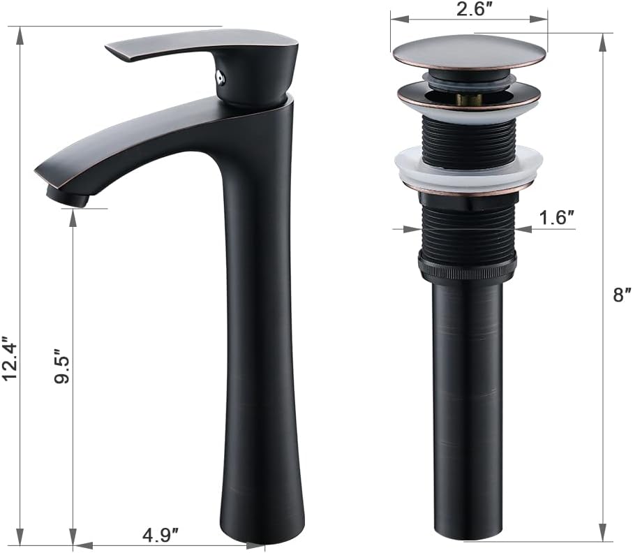 Rectangle Bathroom Sink with Faucet And Drain Combo-VASOYO 19x15 Inch Vessel Sink Above Counter Bathroom Vanity Sinks