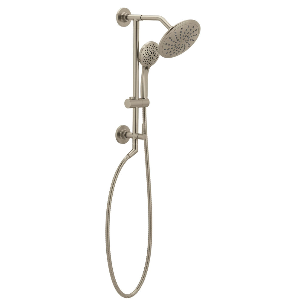 Brushed Nickel 8-Inch Fixed Single Function Round Wide Rainshower Showerhead, 2.5 GPM, 6345BN