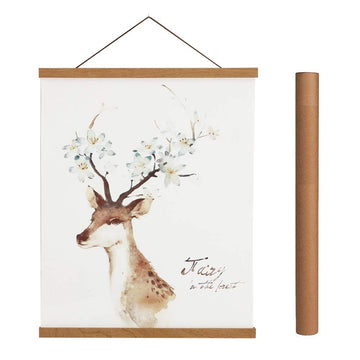 Magnetic Poster Hanger Frame, 47x36 47x30 47x60 Light Wood Wooden Magnet Canvas Artwork Print Dowel Poster Hangers
