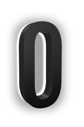 5 Inch Backlit LED House Number, 5000K White, ABS Polymer (0, Black)