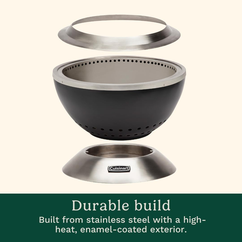 24” Cleanburn Smokeless Fire Pit with Removable Base for Ash, Portable Wood Burning Outdoor Fireplace, Stainless Steel Smoke Free Outdoor Heater - Image 5