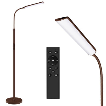 LED Floor Lamp, Stepless Adjustable Colors, Brown