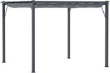 10' x 10' Aluminum Patio Pergola with Retractable Pergola Canopy, Backyard Shade Shelter for Porch, Outdoor Party