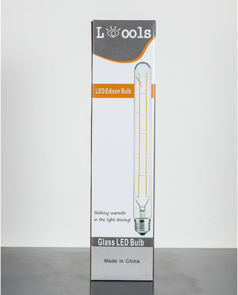 LED Tube Bulbs,T10 Tubular Edison Style LED Filament Bulb, 12W Dimmable Antique LED Bulb,E26 Base,Clear Glass,Warm