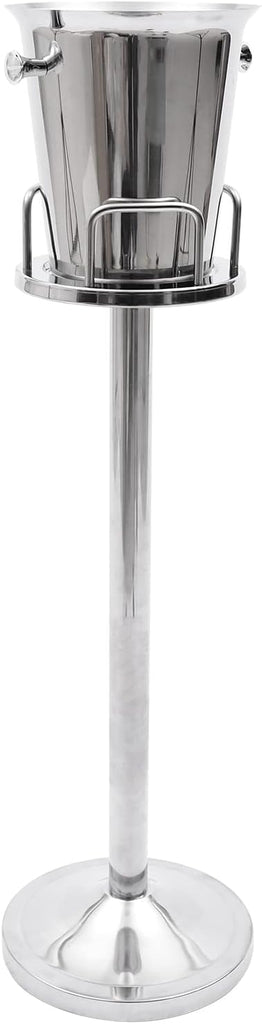 Ice Bucket With Stand, 5L/1.1GAL Stainless Steel Standing Champagne Ice Bucket Ices Cube Container Chiller Wine