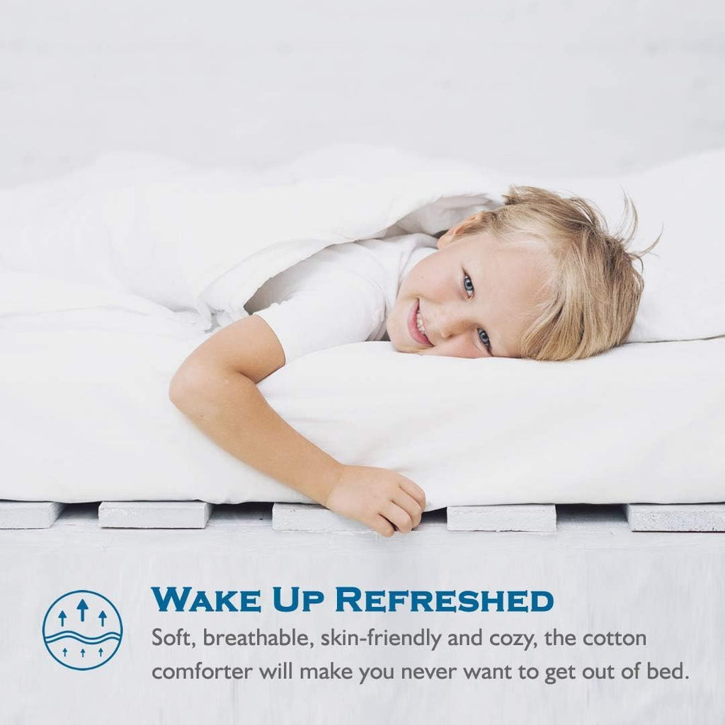 100% Cotton Cover Comforter Full Size, Ultra-Soft Down Alternative Duvet Insert with Lyocell & ClimaloftTM Blend
