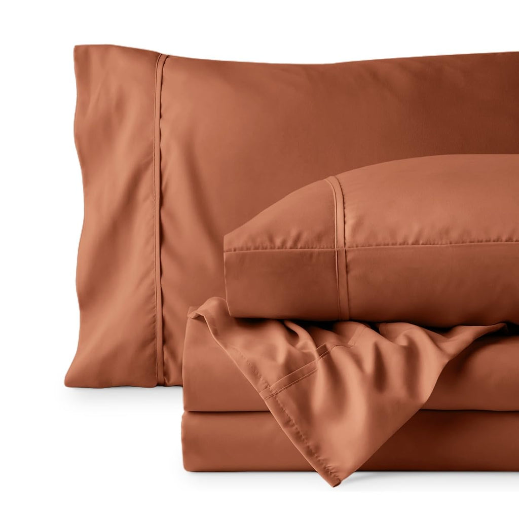 King Sheet Set - 1800 Ultra-Soft (King, Terracotta)