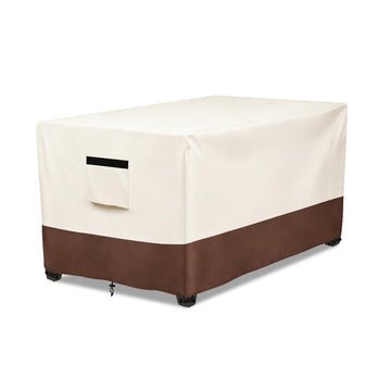 Waterproof Patio Small Side Table Cover, Rectangle Outdoor Ottoman Covers, Heavy Duty 600D Patio Wicker Side Table