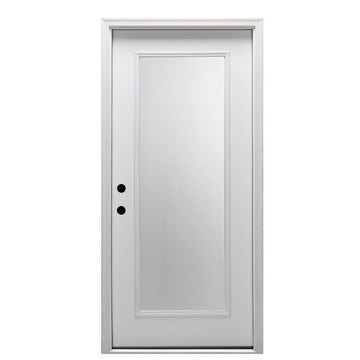 Fiberglass Smooth Primed, Right Hand in-Swing, Prehung Front Door, Full Lite, Clear Glass, 32" x 80"