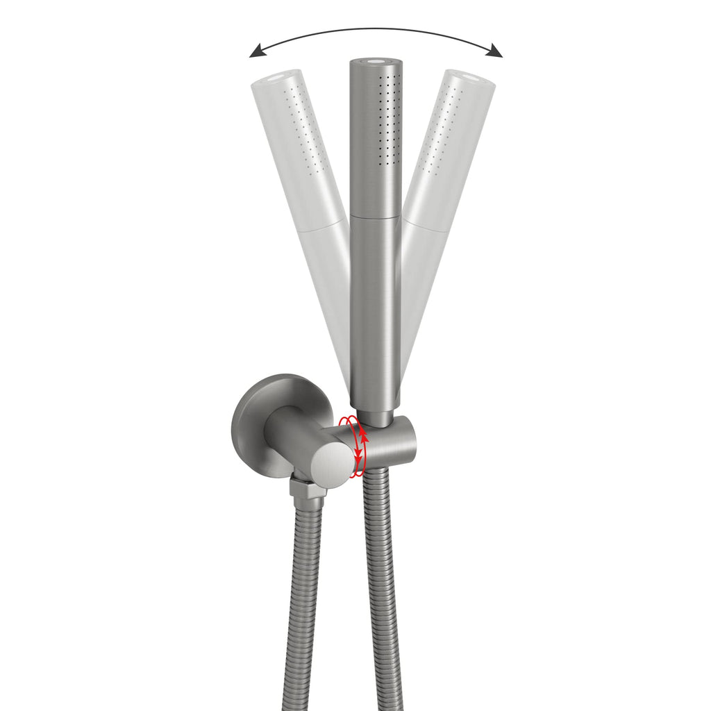 Brushed Nickel Dual Modes Brass Shower Wand High Pressure 7 Inch Brushed Finish Shower Head Sprayer Hand 2 In 1