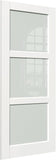 32 in. x 80 in. Sliding Pocket Door, 3-Lite Frosted Glass Interior Door with Frame and Hardware Kit 
