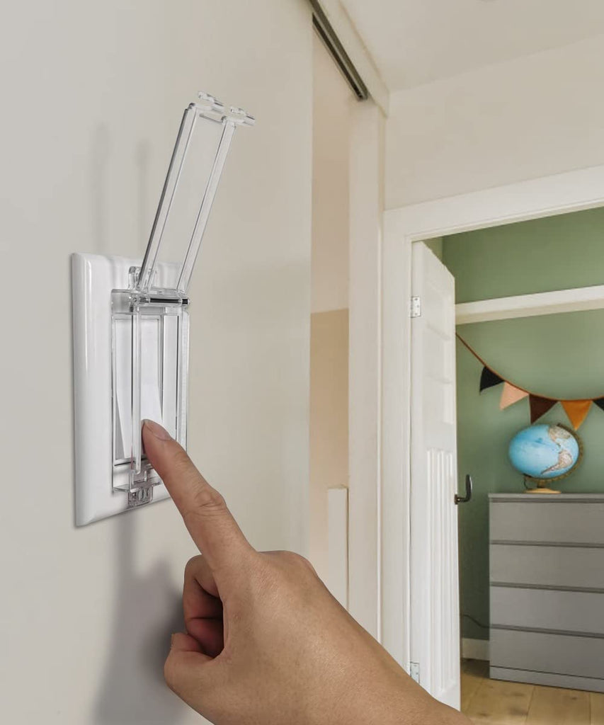 Childproof Rocker Light Switch Guard, Clear, 6 Pack