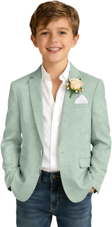Linen Boys Blazer Slim Fit Boy Suits Jackets Casual Sport Jacket Coats Kids