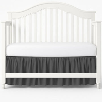 Crib Skirt Split Corners Crib Skirt Dust Ruffle 4 Sides Perfect Nursery Bedding for Baby Boy or Baby Girl, Fit All