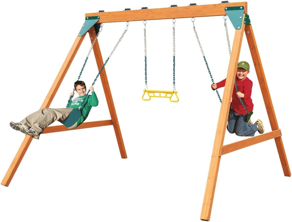 PB 8360 Ranger Wooden Swing Set with Swings, Brown