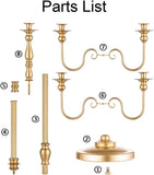 Gold Wedding Candelabra Tall - 50" Antique Floor Candelabra, Metal 5 Arm Candelabra, Spiral Candelabra Candle Holder