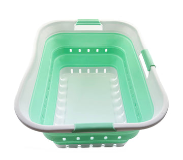 42L (11 gallon) Collapsible Plastic Laundry Basket - Foldable Pop Up Storage Container/Organizer - Portable Washing