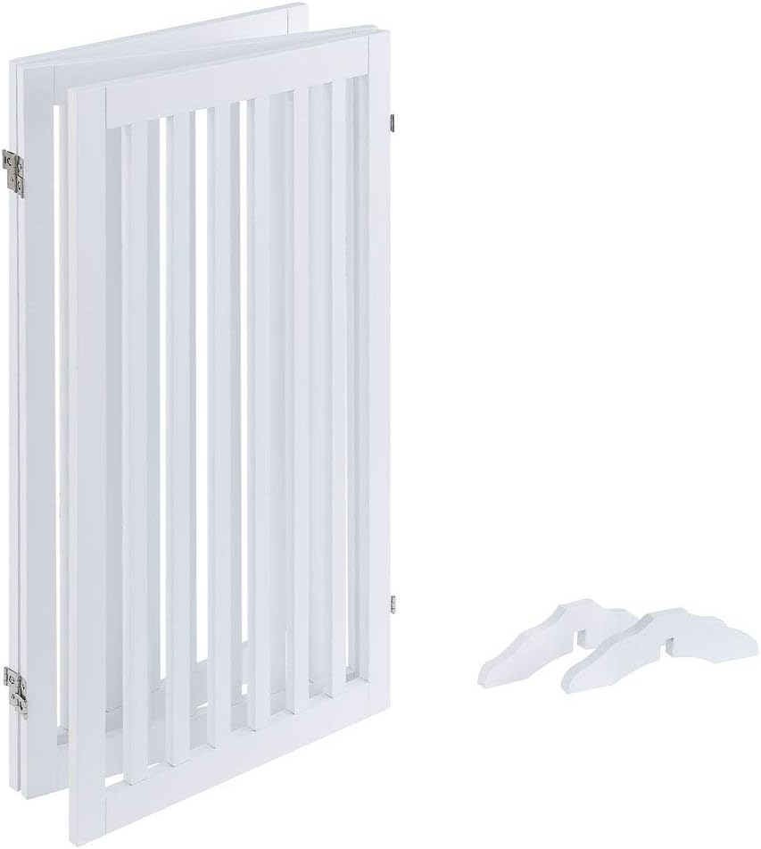 36"H Free Standing Pet Gate for Dog, Tall Wooden Dog Gate, 60" Wide