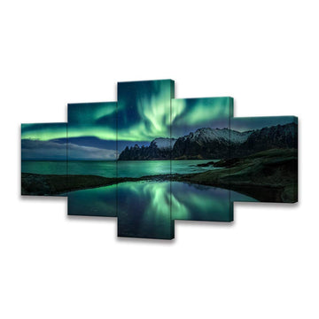 A Borealis Wall Art Painting Bedroom Scenery Landscape Canvas Print Framed Picture Northern Lights Poster Artwork
