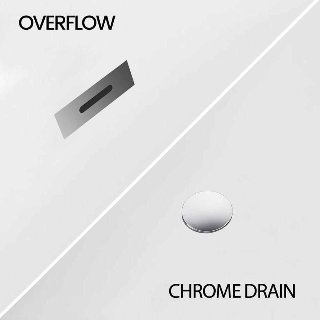 67" Acrylic Freestanding Bathtub, Black Exterior White Interior, Acrylic Stand Alone Tub with Chrome Drain, Spa Bath