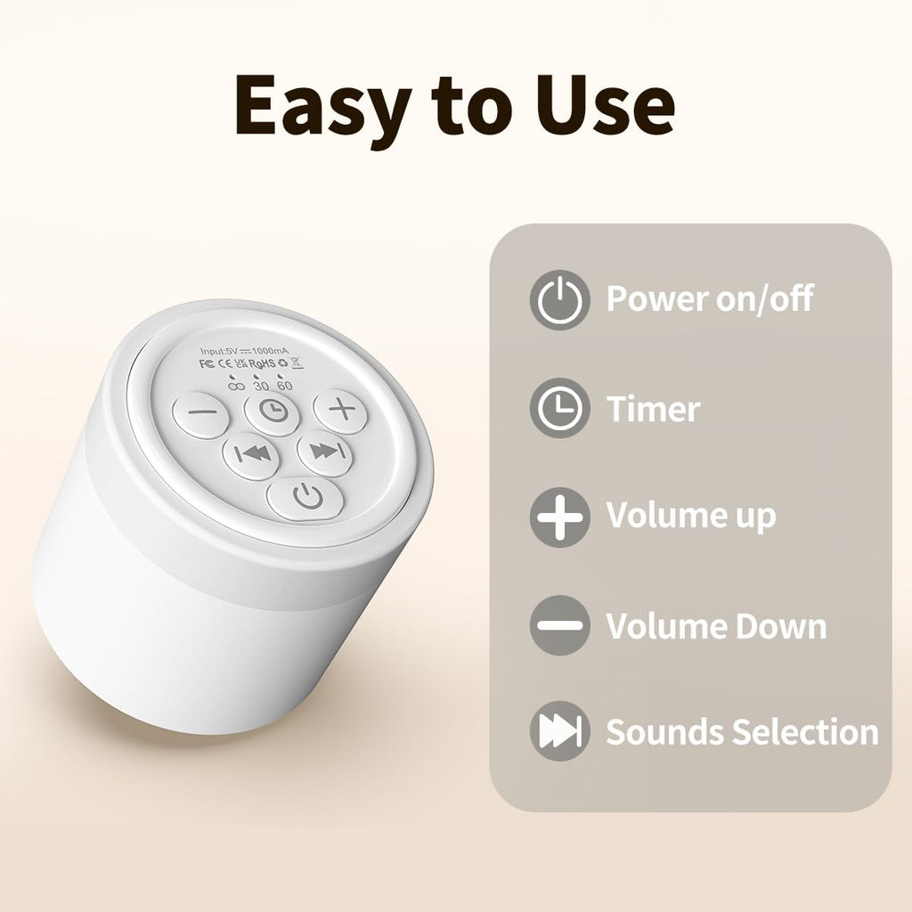 Sound Machine Mini White Noise Machine with 30 4 Timers Memory Function for Newborn Baby Kids Adults Portable