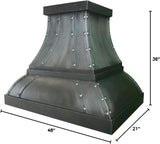 Copper Wall Mount Range Hood 1150 CFM LED Lights Dishwasher-Safe Baffle Filters