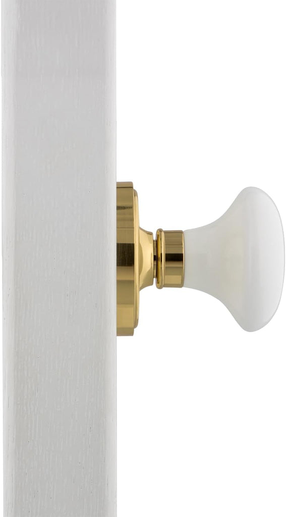 Classic Rosette White Porcelain Round Door Knob