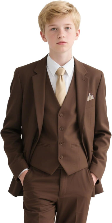 Boys Suits Formal Slim Fit Wedding Ring Bearer Outfit Dress Tuxedo Suit Set