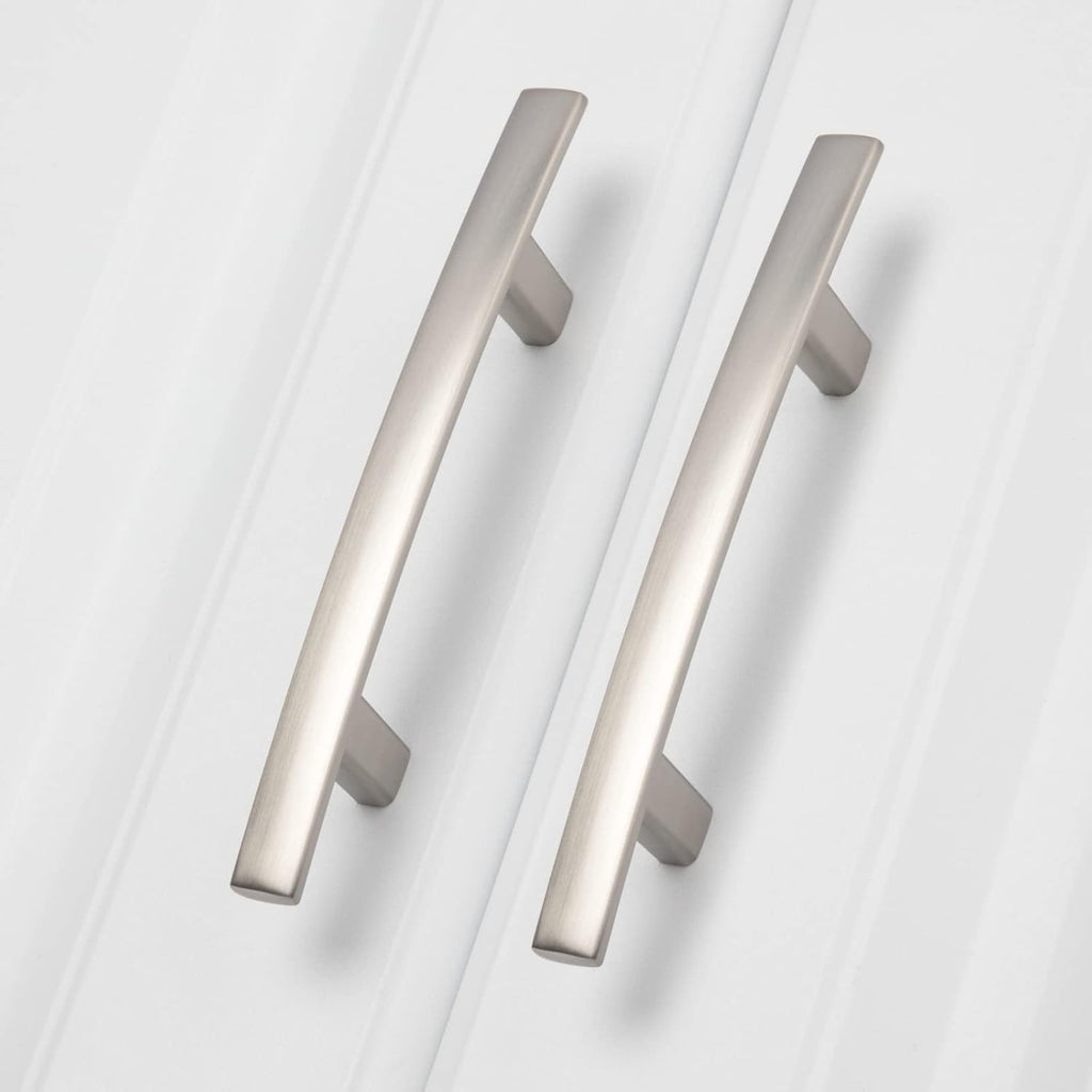 20 Pack Solid Zinc Alloy Cabinet Handles, 3 Inch Hole Center Cabinet Pulls, Brushed Nickel Arch Drawer Pulls Modern