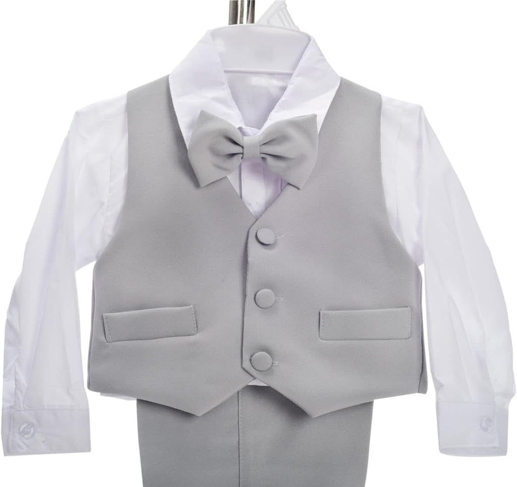 Boys 5 Pcs Formal Tuxedo Suits, Baby Toddler Size 3M to 8Y