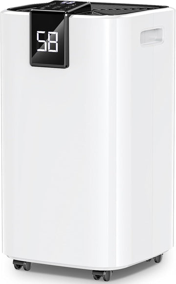 4,000 Sq.ft Dehumidifier for Basement, 45 Pint Dehumidifiers for Home with Drain Hose, Smart Humidity Control