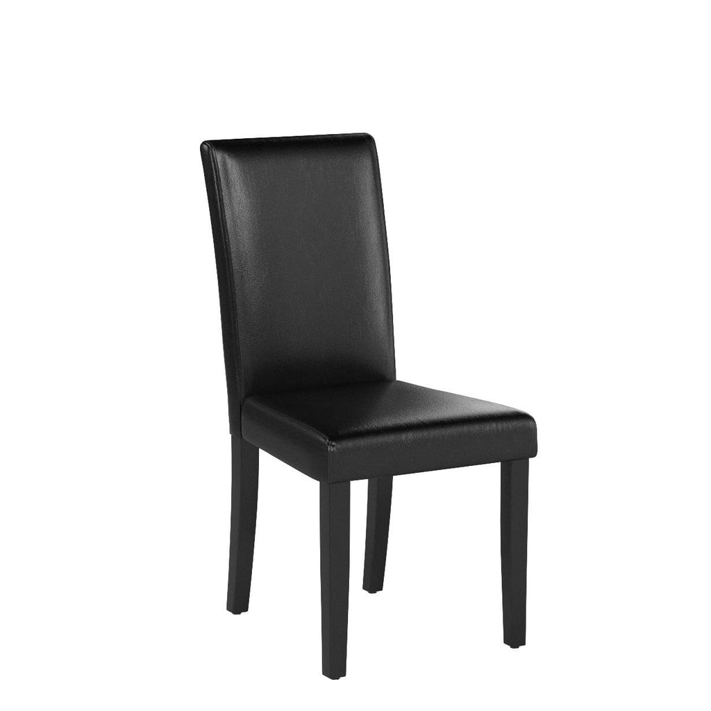Set of 4 Upholstered Kitchen Chairs Black