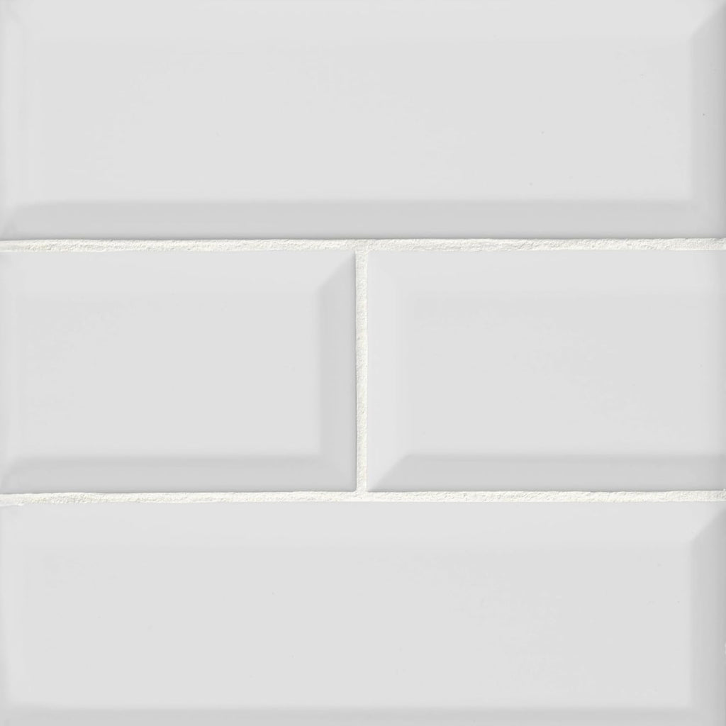 Alpine White Edge Matte Ceramic Subway Tile 4x12 in Backsplash Bathroom Wall Shower Fireplace Accent (Box of 36 )