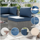 5-Piece Rattan Outdoor Patio Furniture Set - Conversation | All-Weather Resistant for Patio, Garden & Porch