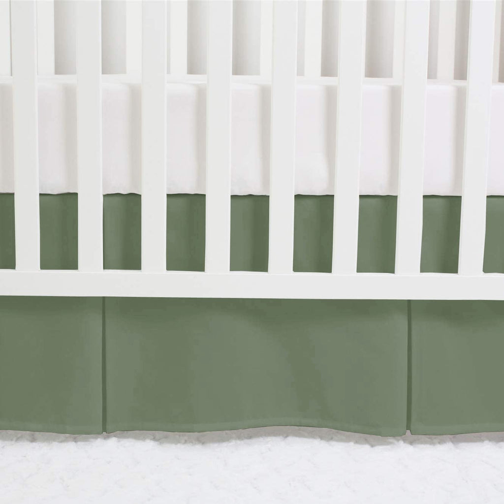Box Pleated Crib Bed Skirt Premium 100% Cotton 800 Thread Count Nursery Crib Toddler Bedding Crib Bedskirt for Baby