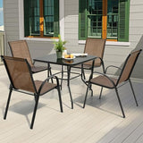 5-Piece Metal Outdoor Patio Furniture Set - Dining | Black for Patio, Garden & Porch