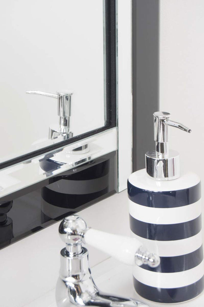 Large Aston Black Edge Venetian Style Wall Mirror 2ft3 x 1ft10 68cm x 56cm Frameless