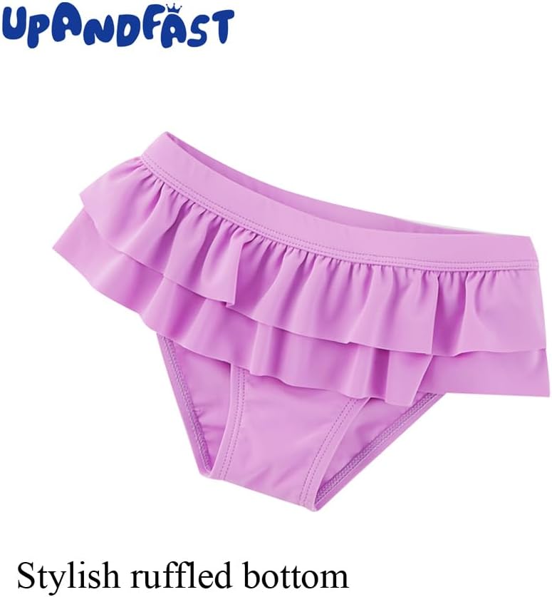 Girls Rash Guard Set Long Sleeve Two Piece Swimsuit with UPF 50+ Sun Protection for Girls