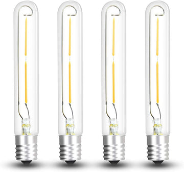LED T6.5 Tubular Filament Bulb, 2W T6.5 LED Appliance Light Bulb E17 Intermediate Base, 20W Incandescent Equivalent