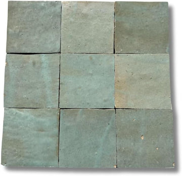 Authentic Moroccan Zellige Ceramic - 4x4 Inch - Handcrafted Glazed Clay Backsplash , Shower - Rustic & Imperfect