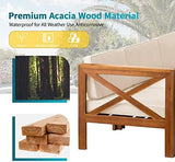 5-Piece Acacia Wood Outdoor Patio Furniture Set - Bistro for Backyard, Garden & Porch