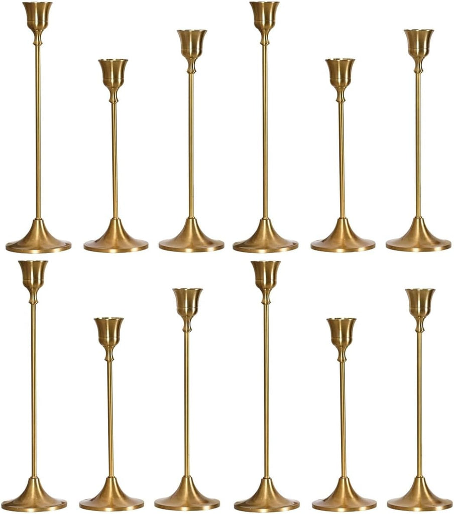 SylvaCraft Brass Gold Candle Holders Rustproof Taper Candlestick Holders for Holiday Party Table Centerpiece Wedding