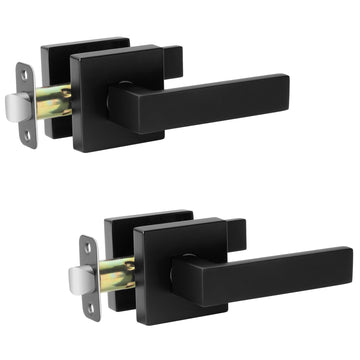Matte Black Door Handles Interior Passage Door Levers No Lock 2 Pack