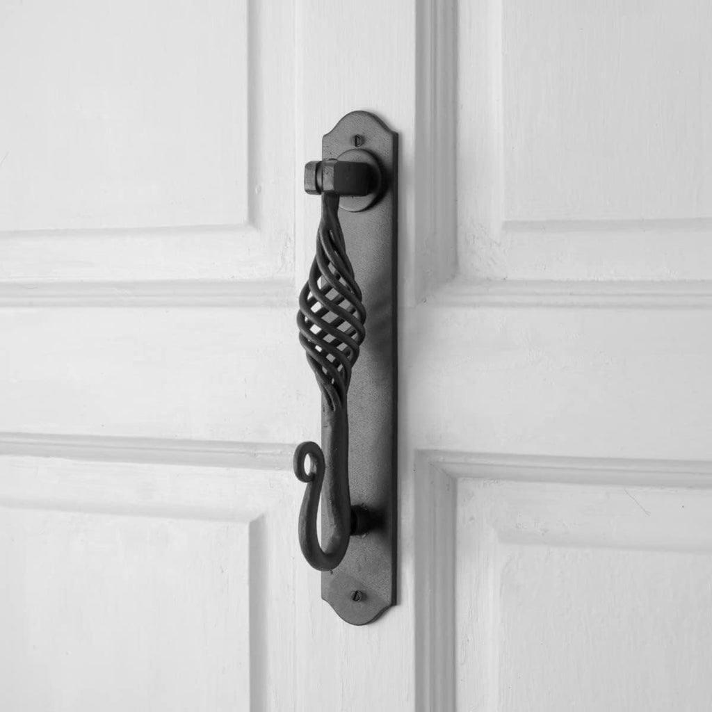Door Knockers 9 3/8 in. Black Finish Solid Cast Iron Birdcage Style Door Knocker with Mounting Hardware